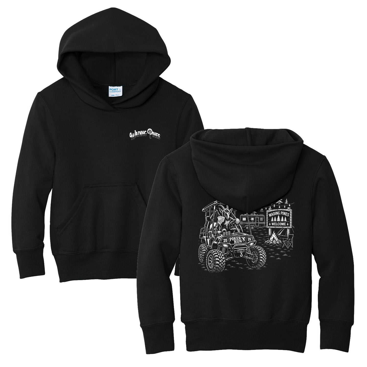 Wading Pines 2026 - Youth Pullover Hoodie - Black